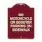 Signmission No Motorcycle or Scooter Parking on Sidewalk Heavy-Gauge Aluminum Sign, 24" x 18", BU-1824-23840 A-DES-BU-1824-23840 - alternate 1